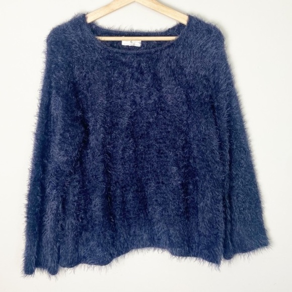 NWOT Lou & Gray Dark Blue Eyelash Sweater Size XS - Picture 2 of 14